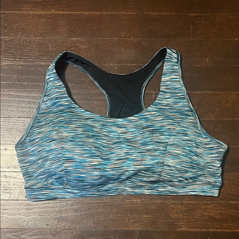 tek gear Women's Blue Patterned Sports Bra 1X